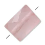Perle facettée rectangle en pierre gemme Quartz Rose 5x7 mm x1