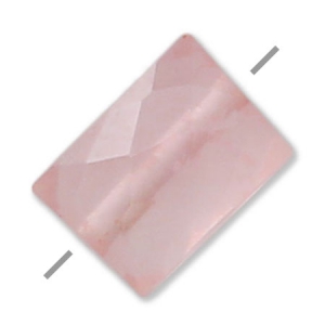 Perle facettée rectangle en pierre gemme Quartz Rose 5x7 mm x1