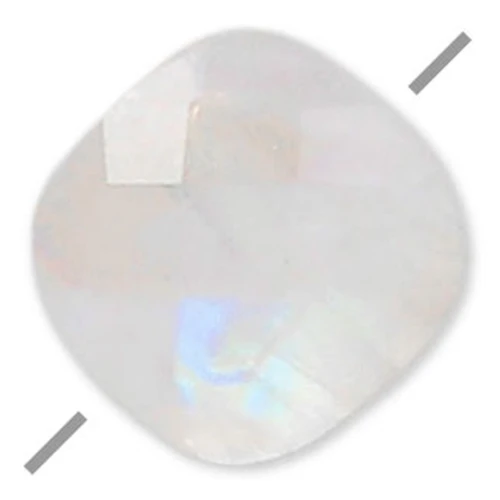 Perle facettée carrée en pierre gemme Pierre de Lune 6 mm x1