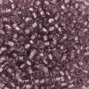 Perles rocailles Preciosa 11/0 2 mm - Light Amethyst Silver Lined x10g