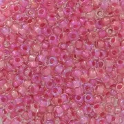 Perles rocailles Preciosa 11/0 2 mm - Crystal AB Hot Pink Lined x20g