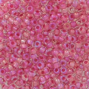Perles rocailles Preciosa 11/0 2 mm - Crystal AB Hot Pink Lined x20g