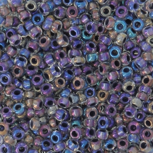 Perles rocailles Preciosa  11/0 2 mm - Crystal AB Black Lined x20g