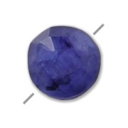 Sillimanite teintée imitation Saphir facetté palet 6 mm x1|raw }}