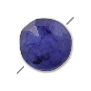 Sillimanite teintée imitation Saphir facetté palet 6 mm x1
