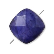 Sillimanite teintée imitation Saphir facetté carré 6 mm x1|raw }}