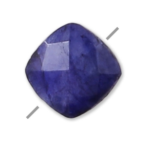Sillimanite teintée imitation Saphir facetté carré 6 mm x1