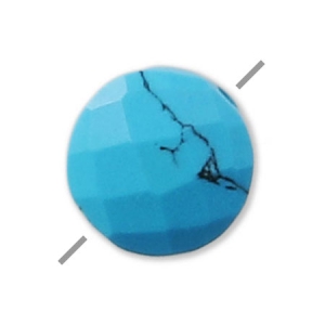 Pierre teintée imitation Turquoise facettée palet 6 mm x1