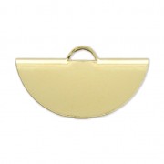 Embout pince demi-lune 19.5x11 mm en Argent 925 plaqué Or 3 microns x1