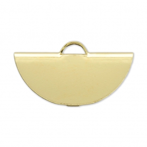 Embout pince demi-lune 19.5x11 mm en Argent 925 plaqué Or 3 microns x1