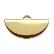 Embout pince demi-lune 19.5x11 mm en Argent 925 plaqué Or 3 microns x1