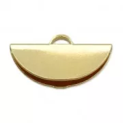 Embout pince demi-lune 19.5x11 mm en Argent 925 plaqué Or 3 microns x1