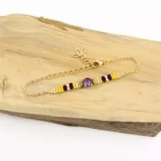 Mini perles cubes imitation hématite 2x2 mm Purple Iris x39 cm