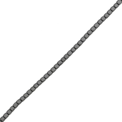 Mini perles cubes imitation hématite 2x2 mm hematite x39 cm