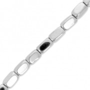 Mini perles rectangles imitation hématite 2x3.8 mm Labrador x38 cm