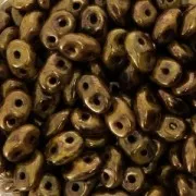 SuperDuo 2,5x5 mm Luster - Transparent Gold/Smokey Topaz x10g