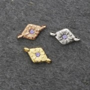 Intercalaire 2 anneaux pour cabochon PureCrystal 1028 1.8 mm Placage Argent fin vieilli