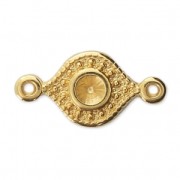 Intercalaire 2 anneaux pour cabochon PureCrystal 1028/1088 3 mm Doré à l'or fin x1