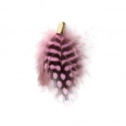 Plume avec embout 33 mm Rose/Noir pour la création de bijoux fantaisie x1|raw }}