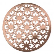 Pendentif teinté laser cut rond 30 mm doré rose x1|raw }}
