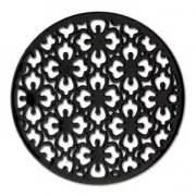 Pendentif ajouré teinté laser cut rond 30 mm Noir x1