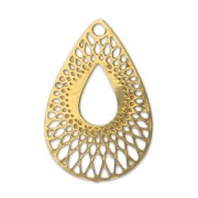 Pendentif ajouré teinté laser cut goutte 19x12 mm doré x1|raw }}