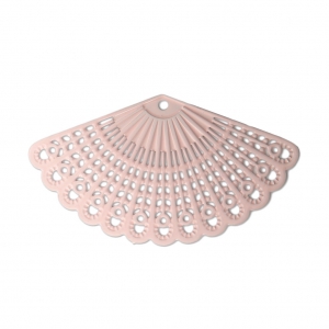 Pendentif teinté laser cut éventail 39x22 mm Light Rose x1