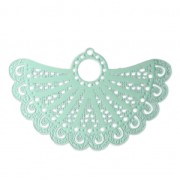 Pendentif teinté laser cut aile de papillon 42x27 mm Mint x1