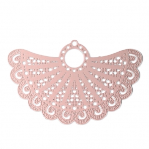 Pendentif teinté laser cut aile de papillon 42x27 mm Light Rose x1