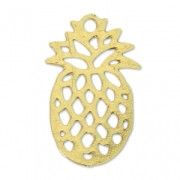 Breloque teintée ajourée laser cut ananas 15x9 mm doré x1|raw }}