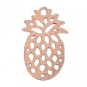 Breloque teintée ajourée laser cut ananas 15x9 mm doré rose x1|raw }}