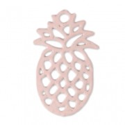 Breloque teintée ajourée laser cut ananas 15x9 mm Light Rose x1|raw }}