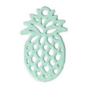 Breloque teintée ajourée laser cut ananas 15x9 mm Mint x1
