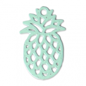 Breloque teintée ajourée laser cut ananas 15x9 mm Mint x1