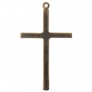 Pendentif croix en laiton 40x23 mm bronze x1