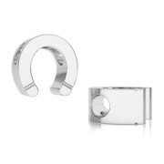 Poussoir / Perle pour cordon 2 mm en Argent 925 - Fer à cheval x1