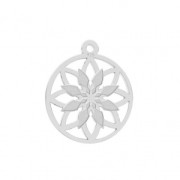 Breloque ronde ajouré Rosace 14 mm en Argent 925 x1|raw }}