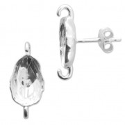Clous d'oreilles avec serti pour Scarab Bead 5728 en Argent 925 x2|raw }}
