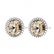Clous d'oreille porte-cabochon PureCrystal 1122 8 mm Argent 925 x2