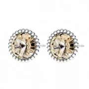 Clous d'oreille porte-cabochon PureCrystal 1122 8 mm Argent 925 x2