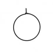 Créoles à décorer en métal 25mm Noir x2