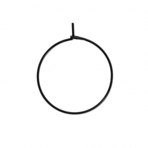 Créoles à décorer en métal 25mm Noir x2