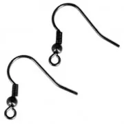 Crochets d'oreilles en métal 18.5 mm Noir x2