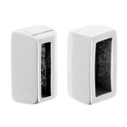 Poussoir stoppeur bombé pour lacet plat 10x2 mm - Placage Argent fin vieilli x1|raw }}