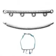 Intercalaire effet clouté 4 anneaux 41x5.5 mmm argenté vieilli x1