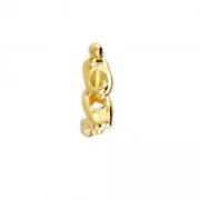 Poussoir femme assise 25x8 mm pour cordon 3 mm Doré à l'or fin x1
