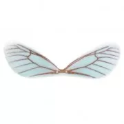 Pendentif ailes de papillon avec 2 trous 45x20 mm Turquoise et Marron x1