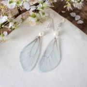 Pendentif ailes de papillon avec 2 trous 45x20 mm Turquoise et Marron x1