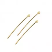 Clous tête boule 25x0.7 mm - Fabrication Européenne - Doré à l'or fin X25