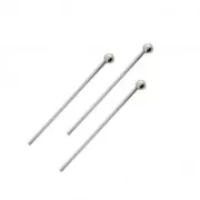 Clous tête boule 25x0.7 mm - Fabrication Européenne - Placage Argent fin vieilli X25